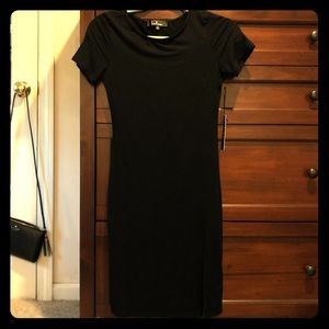 Lulus Black fitted leg slit dress size S